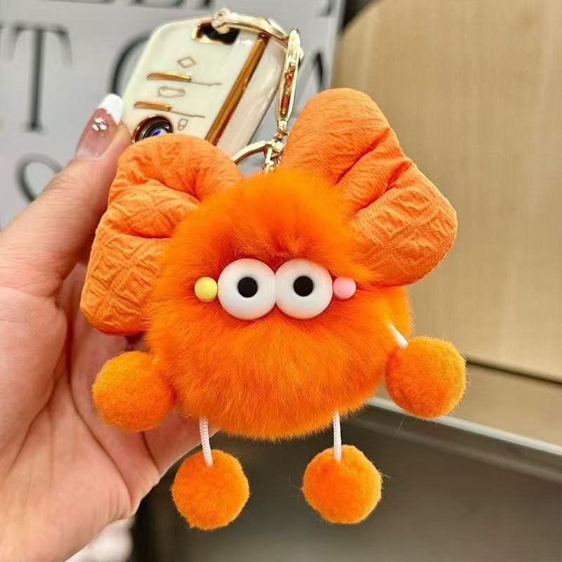 Wholesale New cute plush bow briquettes keychain